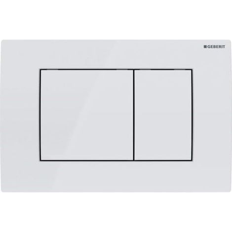 Plaque de commande WC Delta30 double touche – Blanc alpin – Finition brillante – Compatible réservoir Geberit Delta (1/4)
