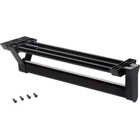 Emuca – Porte-vêtements extractible pour armoire – Aluminium noir – Longueur 350 mm – Profondeur minimale 430 mm – Accès facile aux cintres