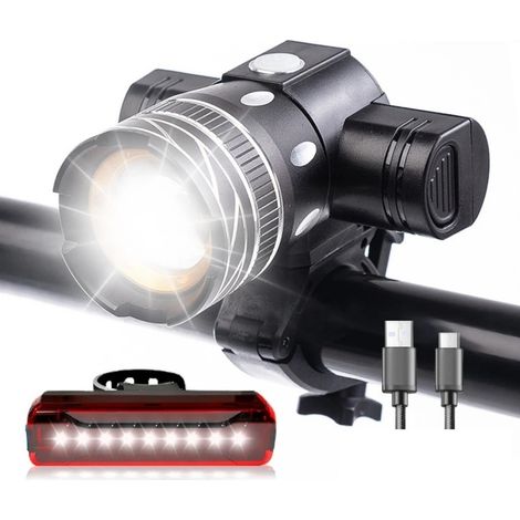 5000 Lumen Fahrradscheinwerfer, wiederaufladbar, wasserdichte LED-Fahrradlampe, hohe Helligkeit, 6 Stunden Leuchtdauer, Sicherheits-Taschenlampe für Rennrad, Mountainbike und Stadtverkehr mit 3 Modi (1/5)