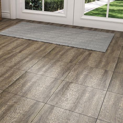 Dalle PVC Adhesive Sol Imitation Bois Marron Foncé Salle de Bain 30X30 Carrelage Adhesif Sol Cuisine Vinyle Dalle PVC Sols Vintage Bois Imperméable Carrelage Sols pour Salon Chambre 4 Pièces (1/5)
