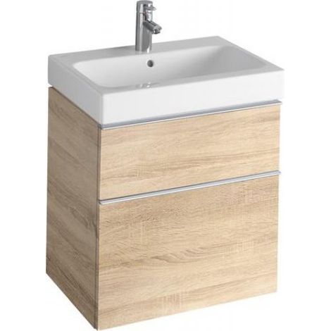Mobile lavabo Geberit iCon base, con due cassetti: Larghezza 59,5 cm, Altezza 62 cm, Profondità 47,7 cm, Rovere naturale / Melaminico struttura legno (1/4)