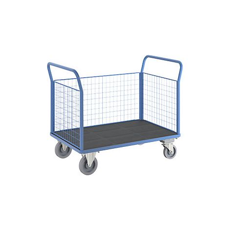 eurokraft pro  Carrello a pianale  3 sponde alte in griglia 