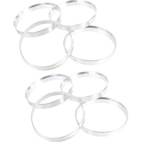 Un jeu de rondelles de centre de moyeu de roue universelles en alliage d'aluminium, diamètre extérieur 74,1 mm, diamètre intérieur 72,6 mm. (1/5)