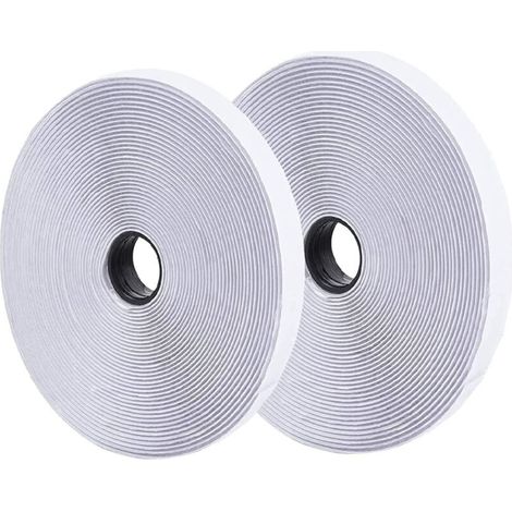 39.37 ft/12 m Self-Adhesive Hook and Loop Tape Roll with Free Scissors (White) (1/5)
