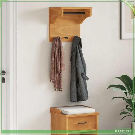 4010454 Porte-manteau mural SANDNES 43x30x42 cm bois massif pin (1/5)