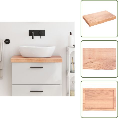 Comptoir de salle de bain - vidaXL Comptoir de salle de bain marron 60x40x(2-6) cm bois traité - Bord vivant (1/5)