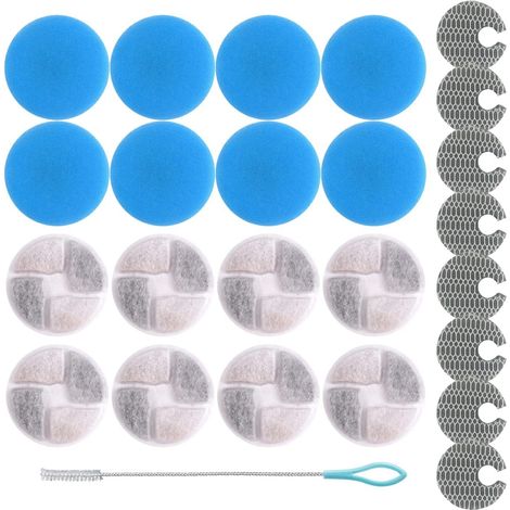 Cat Water Fountain Filter Replacement WF150, 8 Pack Water Fountain Filters, Blue and White Filters, Replacement Filters for 2L Automatic Water Dispenser (1/5)