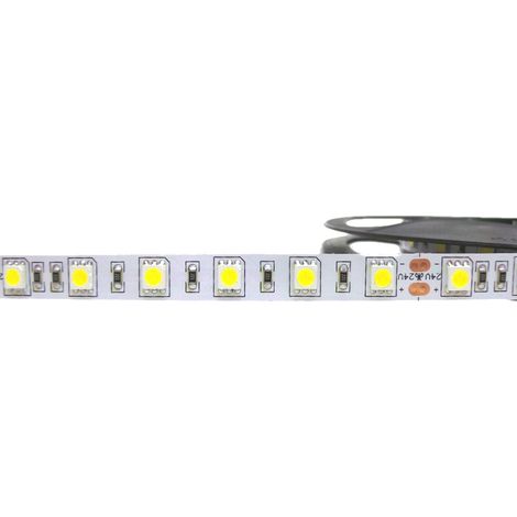Striscia led 5m smd5050 24v DC 72w 300led ip20 S15-5050-24VLuce Fredda 6400k (1/5)