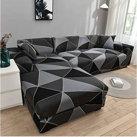 Housse de canapé extensible en tissu élastique – Adaptée pour canapés 1/2/3/4 places – Lavable en machine – Ajustement sécurisé (1/5)