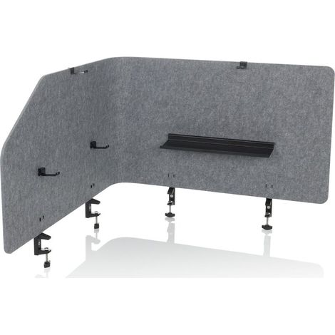 [NEUWERTIG] B-Ware hJh-OFFICE Tischtrennwand Sichtschutz Bürowand Filz grau faltbar 160x50cm