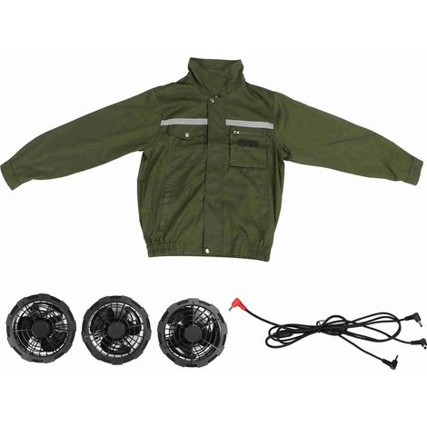 Ortviai Veste climatisée avec 3 ventilateurs intégrés – pour hommes et femmes, taille XL, tissu polyester résistant (1/5)
