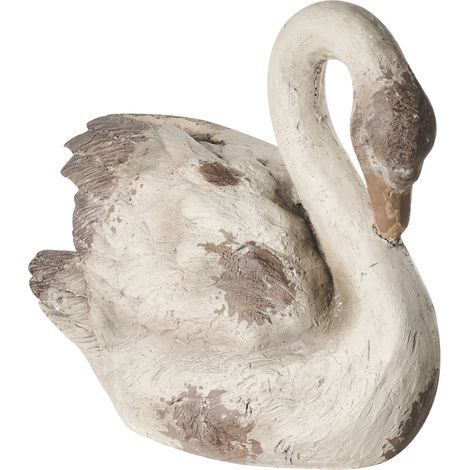 Figura decorativa para jardín de MgO cisne 22 x 44 x 37 cm decoración beige Paciano