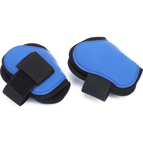 Guêtres de tendon pour chevaux, coque épaisse en PU, protection des jambes pour l'équitation de compétition, bleu L arrière (1/5)