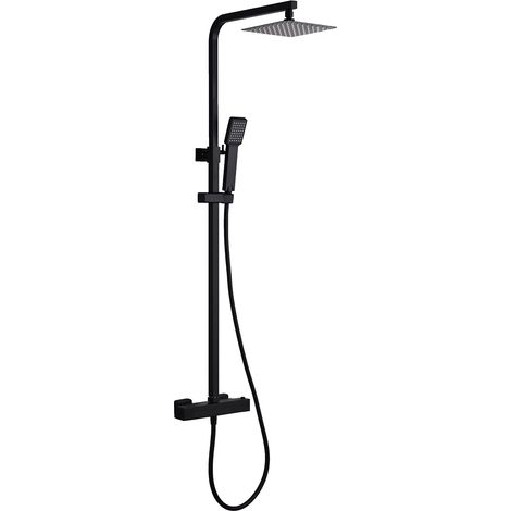 ► Conjunto ducha termostática Vigo negro mate [ IMEX® ]