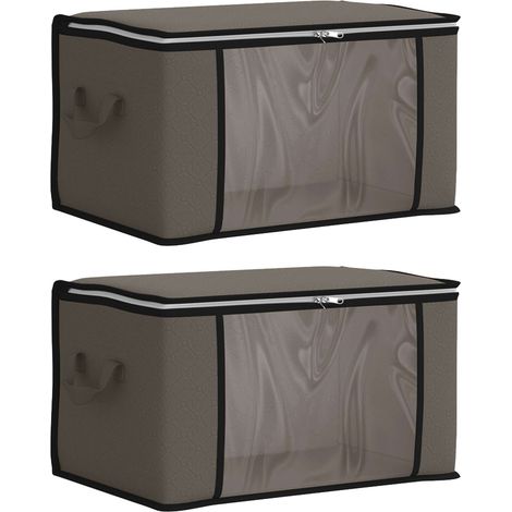 Caja de almacenamiento con ventana lateral transparente 2 uds. vidaXL