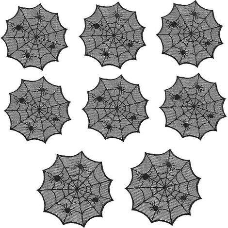 Sets de table noirs à motifs de toiles d'araignée, accessoire de décoration pour toutes les occasions, noir (1/5)