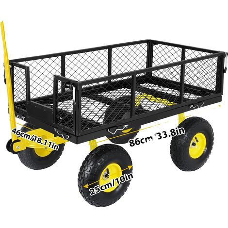 Chariot de jardin, design convertible 2-en-1, poignée ergonomique robuste, 1 pc (1/2)