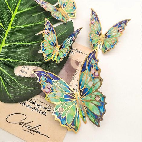 60 autocollants muraux papillons 3D à bordure dorée pour décoration de chambre de mariage-- (1/5)