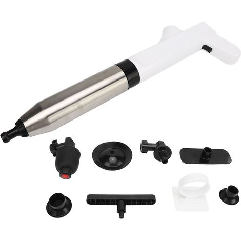 Déboucheur toilette haute pression Air Drain Blaster, kit avec poignée détachable, acier inoxydable intégré, pour salle de bain (1/5)