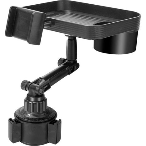 Cup Holder for Cell Phone Phone Cup Holder Removable 2 in 1 Tray Table Food Car Tray 360 Degree Rotation with Base (1/5)