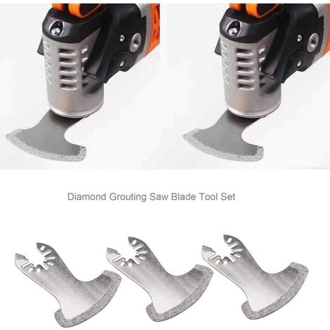 Lot de 3 lames de scie à coulis lames multi-outils à grain oscillant à pointe diamantée (1/4)