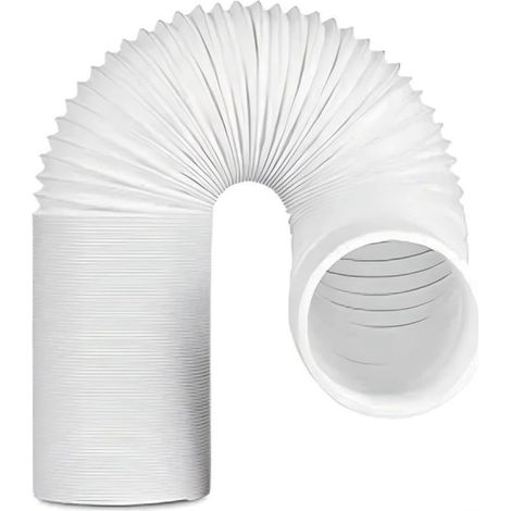 Tuyau d'évacuation climatiseurs portables MIDEA:conception extensible,armature fil d'acier renforcé et matériauPVCrésistant aux hautes températures (1/5)