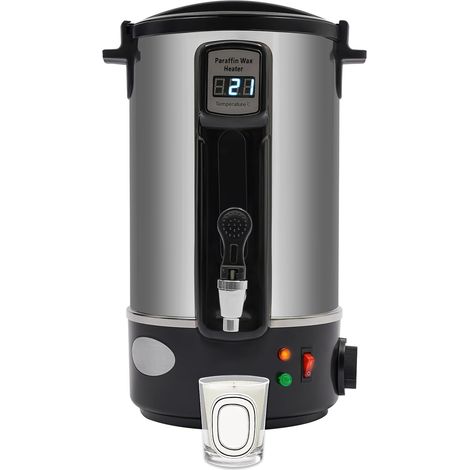 Pot de Fusion Cire Bougie Électrique Grande Capacité Pot de Fusion Cire Bougie avec Interrupteur Rotatif Fondeur de Cire pour Acier inoxydable pour la Fabrication de Bougies (8L) (1/5)