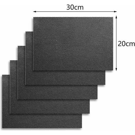 Ruban adhésif divers, Patch En Cuir Réparation, Patch En Cuir, 5 pièces patch en cuir auto-adhésif, Cuir artificiel durable, résistant au frottement, autocollant, pour sièges dauto, canapés (20 x 30cm (1/3)
