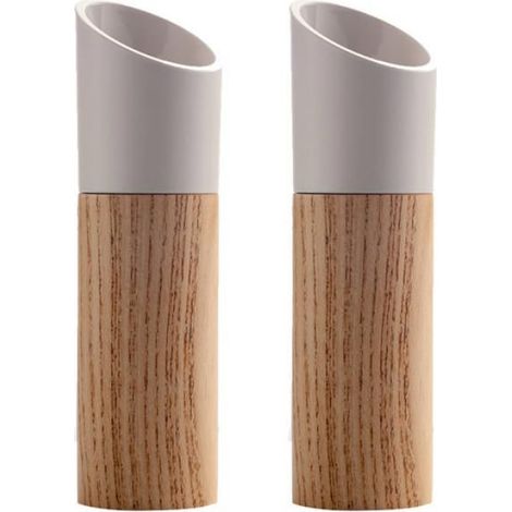 2 Moulins à sel et poivre, Réglage finesse, Mécanisme céramique, Acier inoxydable, Bois, Cuisine (1/5)