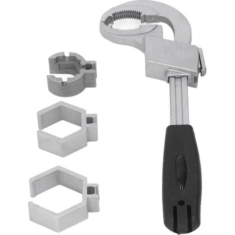 Clé multifonctionnelle à double extrémité et ouverture réglable en alliage d'aluminium pour robinet de lavabo (1/5)