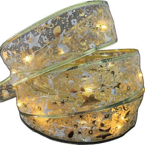 Ruban Lumineux De Noël - 16 Pi Pieds - Bande À LED Flexible - Pour Arbre De Noël Décoration Intérieure Extérieure - Or - 1 Pièce (1/5)