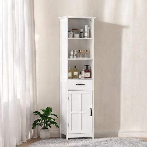 Armoire de rangement blanc en MDF 40 x 30 x 164 cm (1/5)