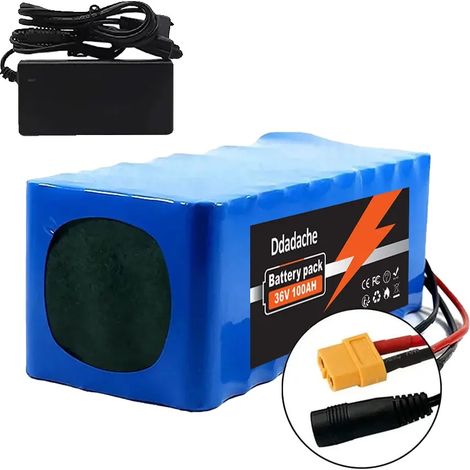 Batterie Lithium, Capacité 100Ah, BMS Inclus, chargeur XT60-DC (1/2)