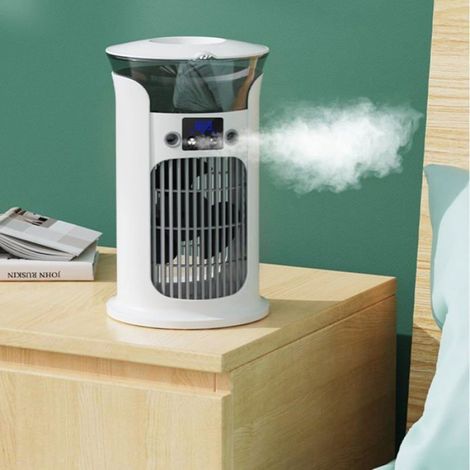 Refroidisseur d'air portable, ventilateur évaporatif, brumisation, réservoir 880 ml, 3 vitesses, pour chambre/bureau. Meoiruery (1/5)
