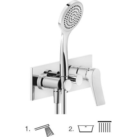Gessi Rilievo, juego preparado para mezclador monomando de ducha,