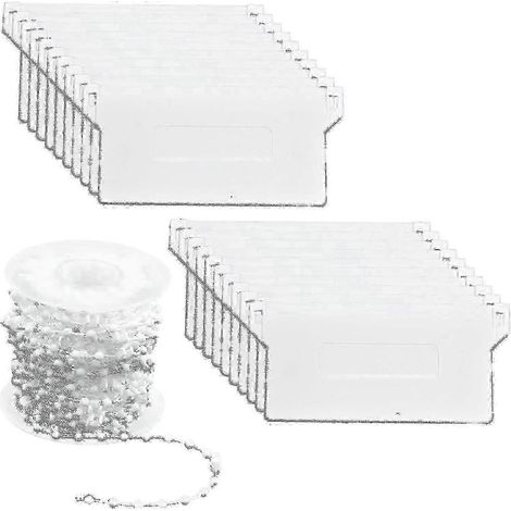 Kit de réparation pour store vénitien vertical blanc : 20 contrepoids de 89 mm (3,5 pouces) pour lames inférieures et une chaînette en plastique de 10 mètres (1/2)