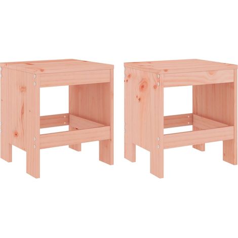 Tabourets de jardin lot de 2 40x36x45 cm bois massif Douglas
