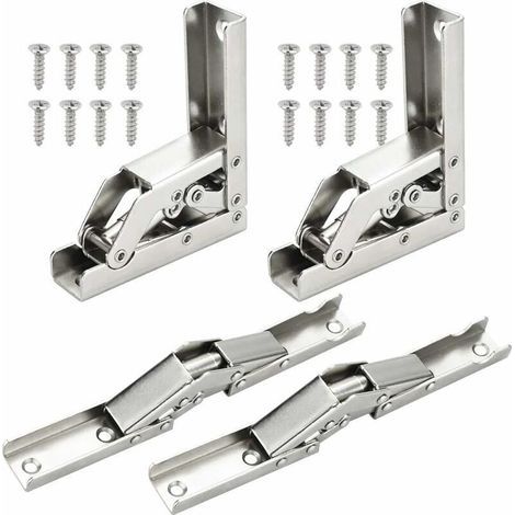 4 PCS Charnières Pliant 90 Degré Plein Recouvrante Charniere Porte en Acier Inoxydable Charniere Meuble Cuisine Invisible avec 16 Vis pour Fermeture d’Armoire de Porte Placard 6.86.82.2cm (1/5)