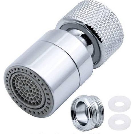 360° Pivotant Aérateur de Robinet Laiton 2 Modes Réglable Cuisine Robinet Filtre Barboteur avec Adaptateur de Buse - pour Robinets avec Buse à Filetage Externe M22 ou Fil Interne M24 (1/5)