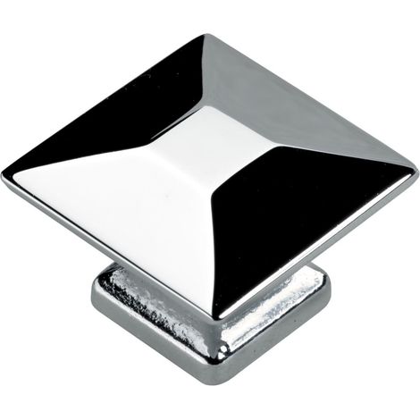 Hettich Möbelknopf Zinkdruckguss verchromt 25,0 x 25,0 mm - 1 Stück Möbelgriffe