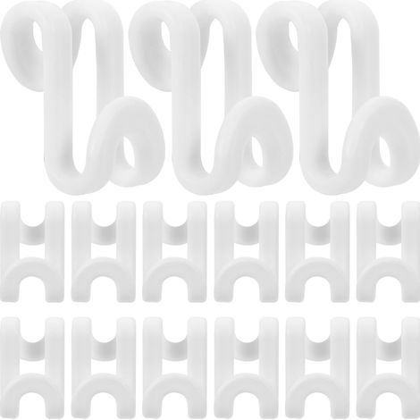 Crochets Suspendre en Plastique Blanc en S, Lot de 50 Pièces, Crochets pour Cintres Multifonctionnels Peu Encombrants, Organisateur de Placard pour Vêtements et Accessoires (1/5)
