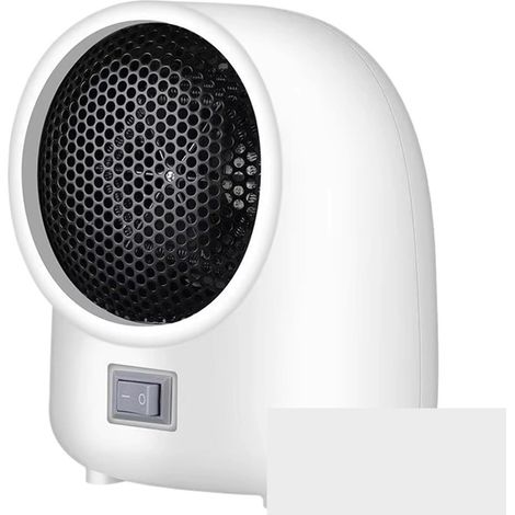 (Blanc) Chauffage électrique Chauffage électrique portable de bureau, souffleur d'air chaud, radiateur d'appoint en céramique avec protection anti bas