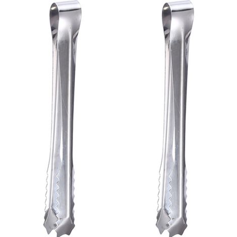 Pince à glaçons en acier inoxydable pour seau à glace, pince de service pour glaçons avec dents (1/5)
