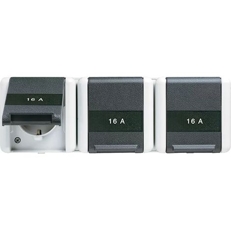 Jung SCHUKO-Steckdose 3-fach 16A 250V 8230 NAW (1/2)