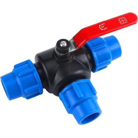 Raccord en PP – Vanne à bille 3 voies 25 mm, connexion rapide, tuyau PVC-PE, interrupteur rapide, té (1/5)