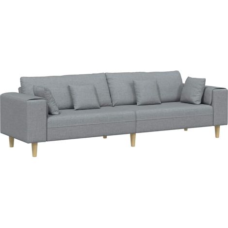 Sofa en tissu avec coussin Gris clair 208 cm tissu CFW162610 (1/5)