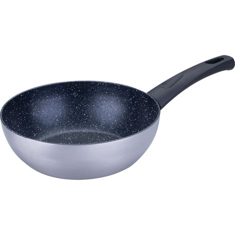 Fackelmann Wokpfanne Crisp Ø 20 cm silber/schwarz antihaft Keramik Beschichtung (1/2)