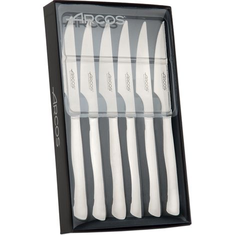 Set di coltelli da tavolo Set di lombi Arcos 378200 monoblocco monoblocco monoblocco in acciaio inox, lama 11 cm in confezione regalo 6 pezzi (1/5)