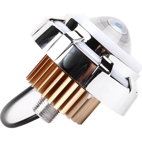 Phare Moto LED Lentille Projecteur Double Halo Ange & Œil Démon Ronde Bleu/Rouge