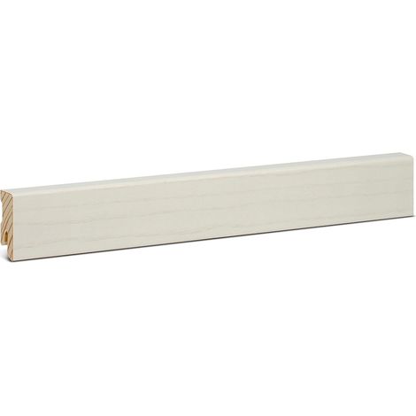 KGM Sockelleiste Modern weiß lackiert Massivholz 16 x 40 mm 2,4 m